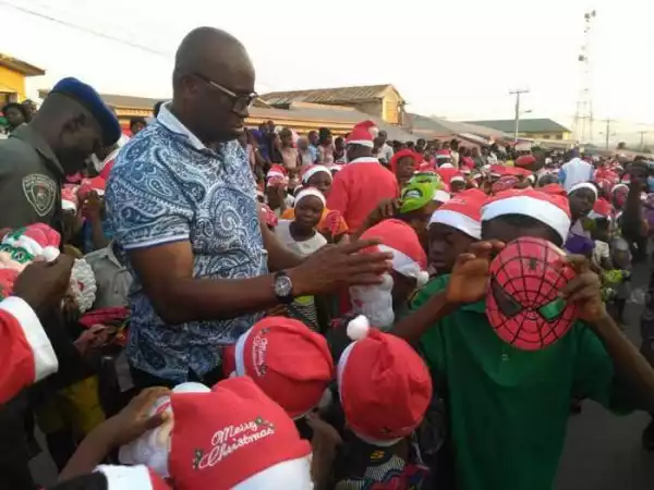 Excitement Around Town As Fayose Takes Father Christmas To The Streets Of Ado Ekiti (Photos)